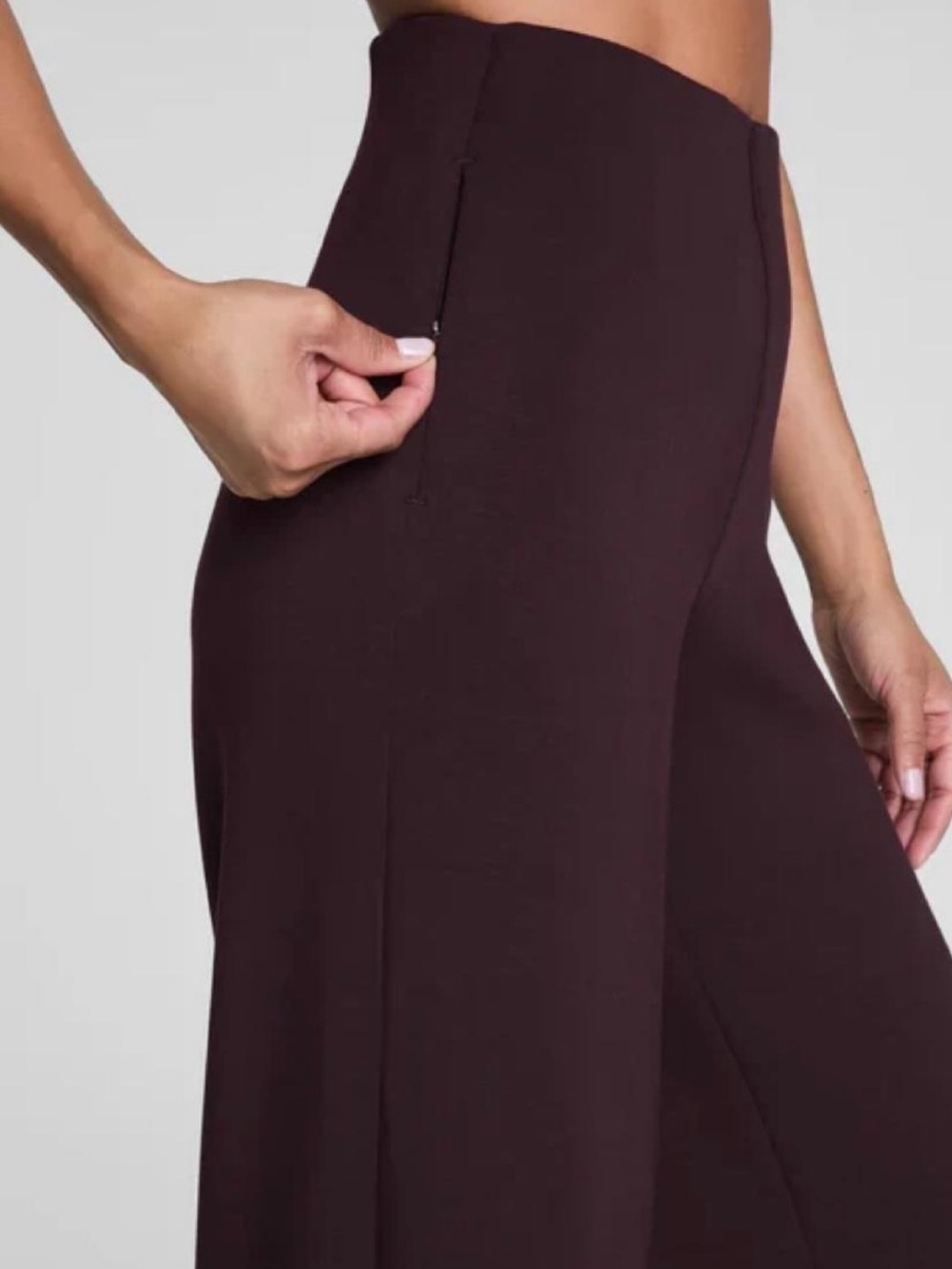 SPANX Air Essentials High-Waist Wide-Leg Trousers in Truffle Brown